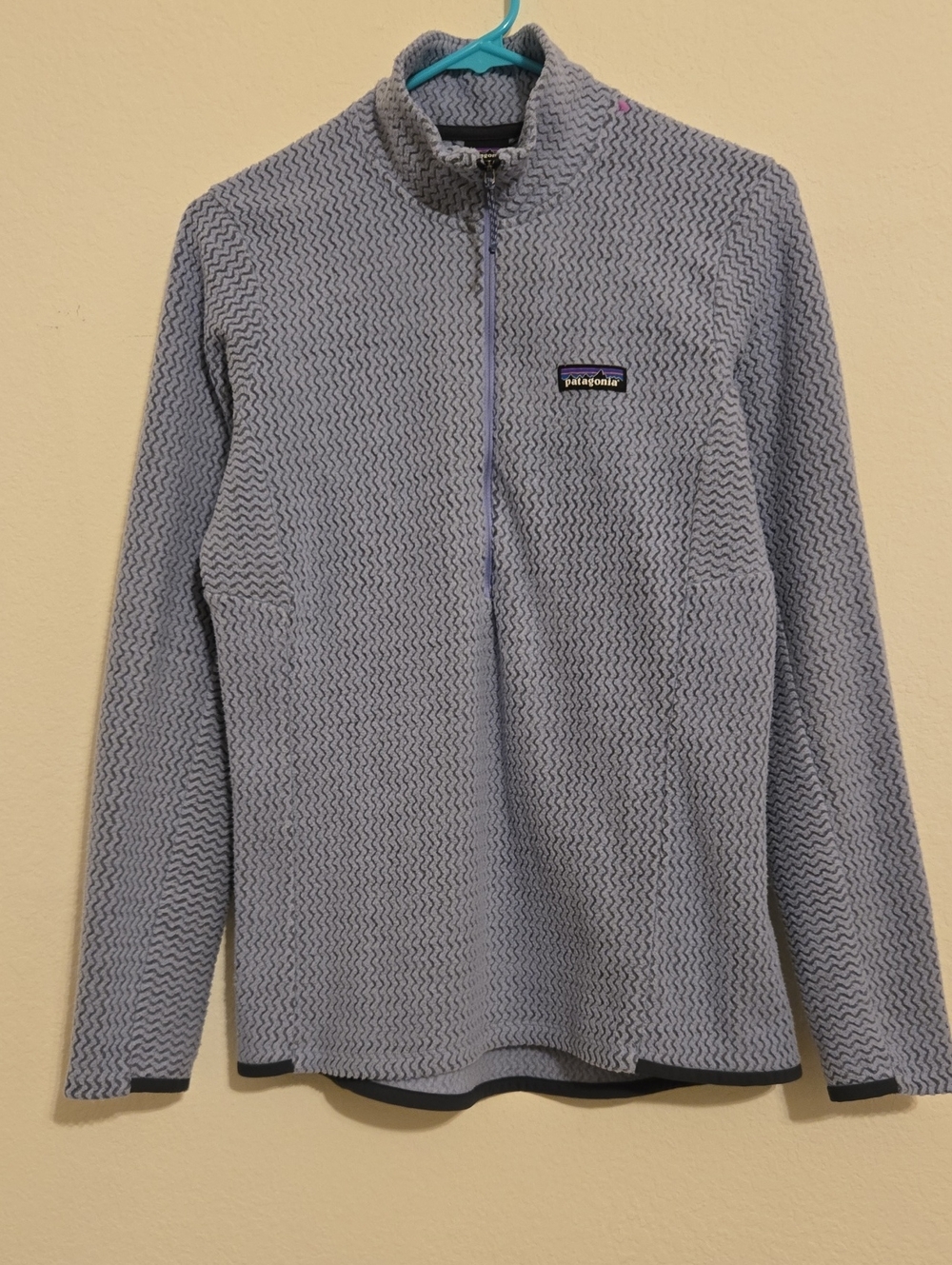 Patagonia Light Blue Half-Zip Lightweight Fleece Pullover - Medium